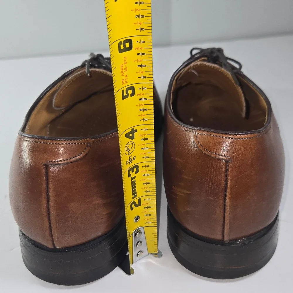 Johnston Murphy Heritage Cap Toe Oxfords‎ Brown Leather Men's Dress Shoes 9.5